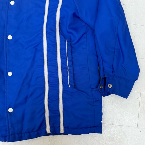 Russell Athletic Vintage Blue Puffer Jacket with White Accents 70s Or 80s Retro - Picture 2 of 7